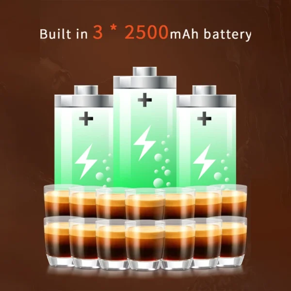 Wireless Electric Portable Espresso Coffee Machine for Car & Home Camping Coffee Maker 3-in-1 Capsule Powder Travel Coffee Maker
