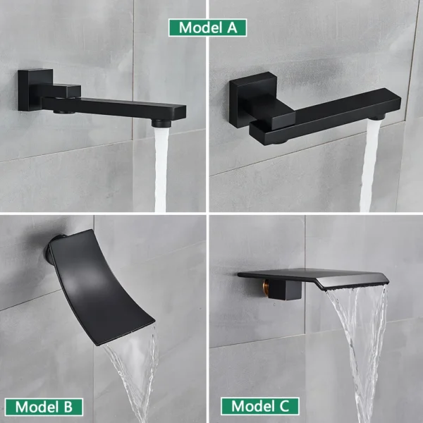 Black Shower Faucets System Bathroom Wall Mounted Rainfall Shower Kit Concealed Embedded Box Hot Cold Water Mixer Tap SUS304 - Image 4