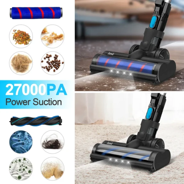 INSE S6 Cordless Vacuum Cleaner 27Kpa 265W Brushless Motor Stick Vacuum, 40 Mins Runtime, 2500mAh Rechargeable Battery - Image 3