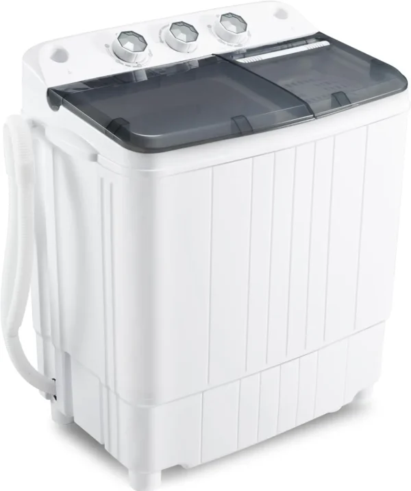 Washing machine 17.6Lbs Capacity Mini Washer and Dryer Combo Compact Twin Tub Laundry Washer(11.6Lbs) & Spinner(6Lbs) Built-in G