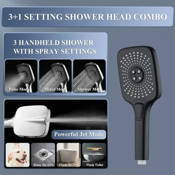 12 Inch Ceiling Rain Shower System Adjustable Hand Shower Head Shower Set with Extension Arm In Wall Shower System - Image 4