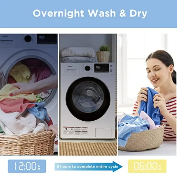 All-in-1 Ventless Washer Dryer Combo Steam Care Overnight Wash Front Load Energy Efficient 26/13 lbs Cap. - Image 4