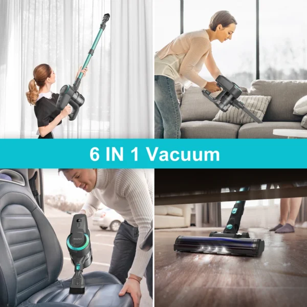 YISORA N300 Cordless Upright Vacuum Cleaner, 20Kpa Ultra Lightweight Stick Vacuum for Carpet, Hard Floor, Car, Pet Hair - Image 2