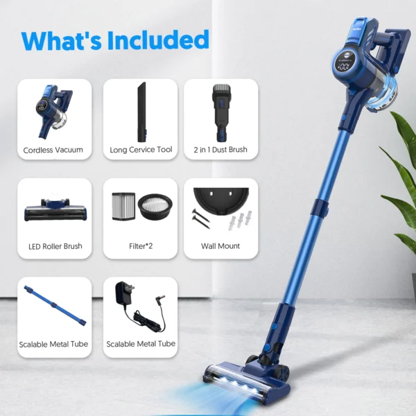 Sejoy 25Kpa Suction Power Handheld Cordless Wireless Vacuum Cleaner for Home Appliance 0.6L Dust Cup Removable Battery - Image 7