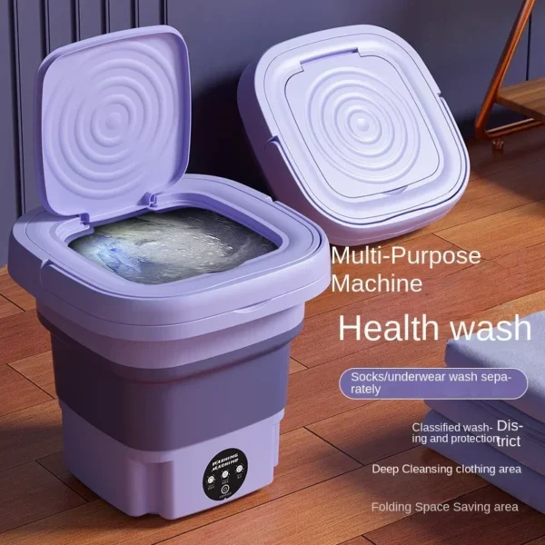 Portable Small Folding Washing Machine Bucket for Clothes Socks Underwear Cleaning Washer Portable Small Travel Washing Machine - Image 3