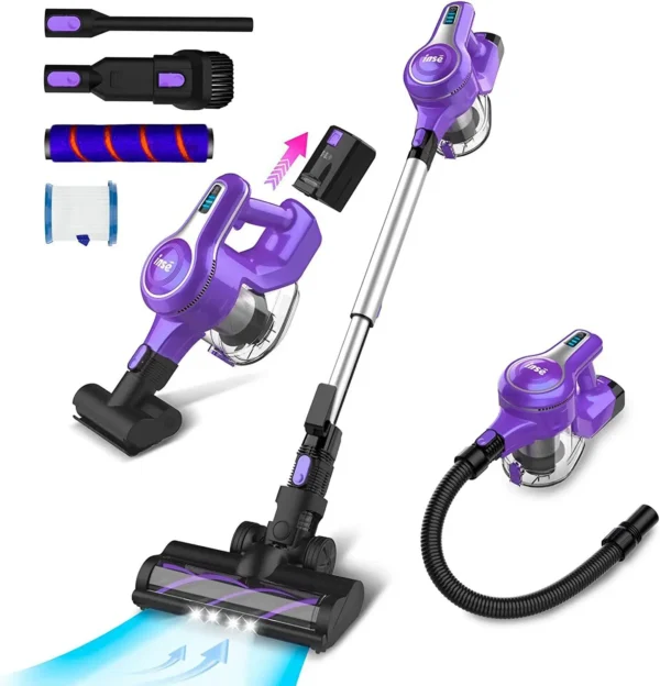 INSE S6 Cordless Vacuum Cleaner 27Kpa 265W Brushless Motor Stick Vacuum, 40 Mins Runtime, 2500mAh Rechargeable Battery - Image 7