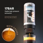 Outdoor Electric Portable Espresso Coffee Machine for Camping Hiking Travel Car fit Nespresso Dolce Gusto Pod Coffee Ground