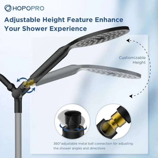 Dual Filtered Handheld Shower Heads Combo, 15-Mode High Pressure for Hard Water, Removes Chlorine, Improves Skin Hair Condition - Image 5