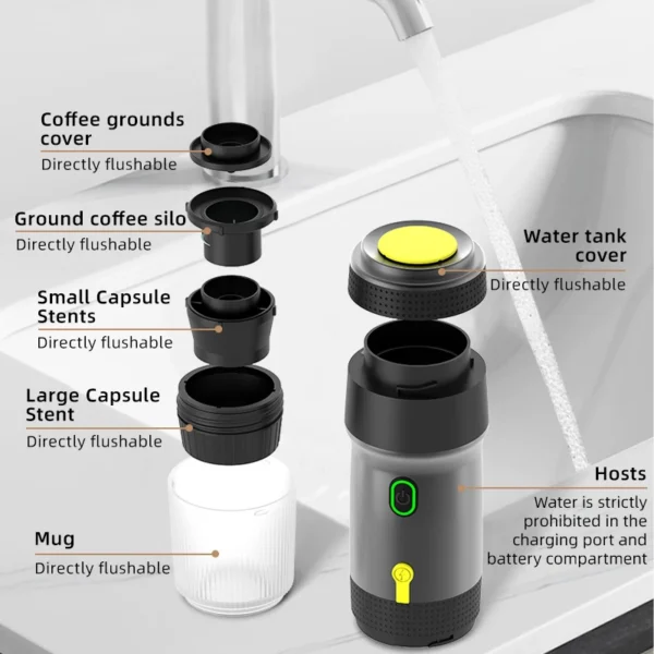 Portable Fully Automatic Espresso Capsule Coffee Machine For Large and Small Capsules Of Coffee Powder Electric Coffee Machine - Image 2