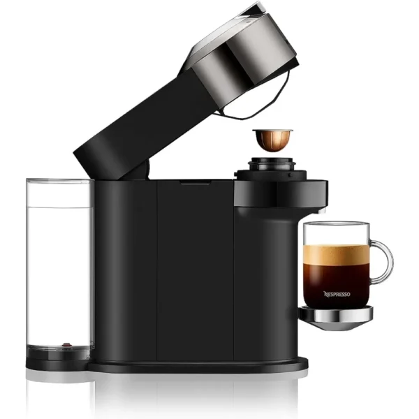 Deluxe Coffee and Espresso Maker, Capsule coffee machine, household use, with Milk Frother,1.1 liter, Black, Dark Chrome - Image 3