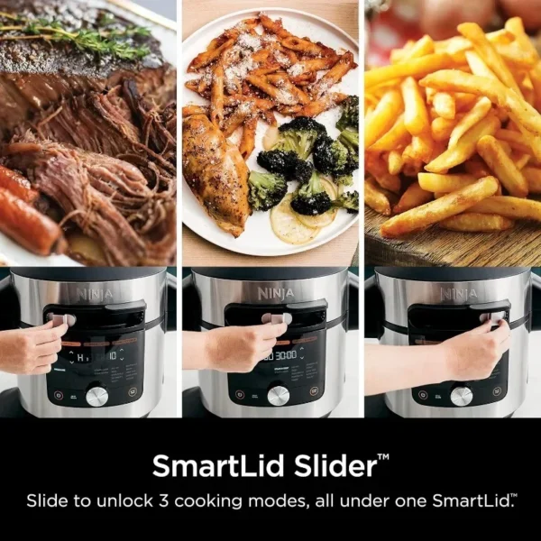 Ninja OL601 Foodi XL 8 Qt. Pressure Cooker Steam Fryer with SmartLid, 14-in-1 that Air Fries, Bakes & More with 3-Layer Capacity - Image 3