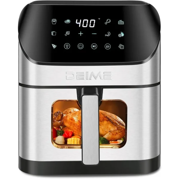 Air Fryer 6.2 QT Oilless 1500W Large Capacity Oven Air Fryers Healthy Cooker with 10 Preset, Visual Cooking Window