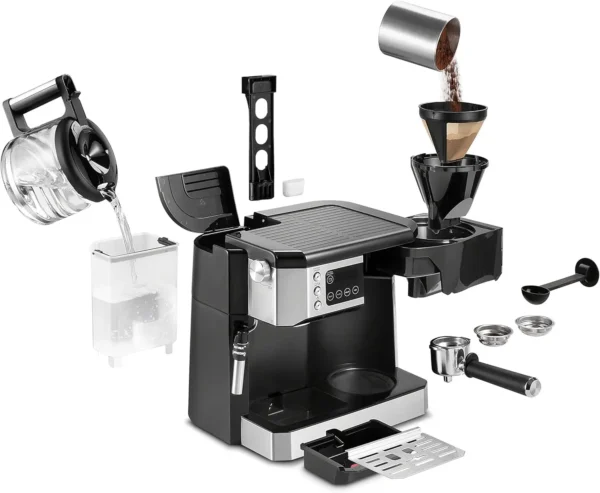 All-in-One Combination Coffee Maker & Espresso Machine + Advanced Adjustable Milk  for Cappuccino - Image 6