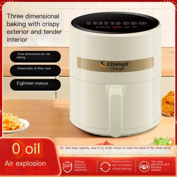 Air Fryer 6 Quart Capacity with Window Square Air Fryer 12-in-1 Air Fry, Roast, Reheat, Dehydrate, Bake, Steam with 400F, Beige