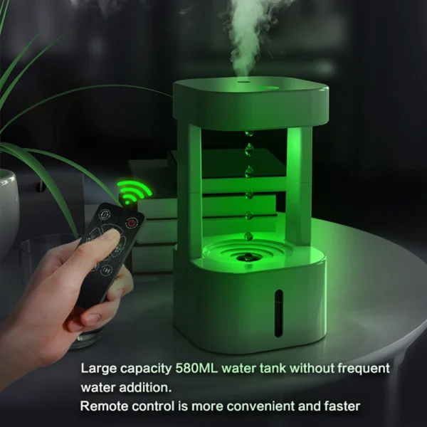 580ml Anti-gravity Water Drop Humidifier Water Droplet Air Humidifier Ultrasonic Cool Mist Maker Night Light Humidifier for Home - Image 2