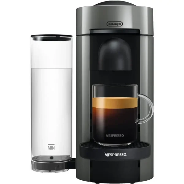 Single-Serve Centrifusion Coffee & Espresso Machine Nespresso VertuoPlus ENV150GY Gray Brewer Double Espresso Gran Lungo Capsule