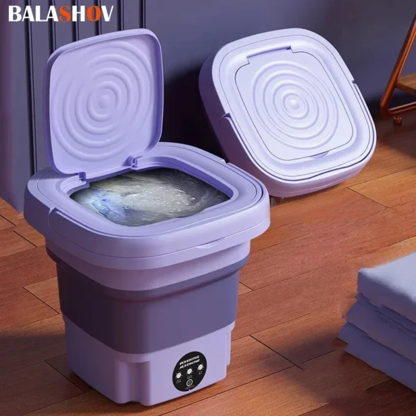 Portable Small Folding Washing Machine Bucket for Clothes Socks Underwear Cleaning Washer Portable Small Travel Washing Machine - Image 2