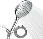 Luxury Rainfall Shower Head - Huge 6-Inch Head, Extra Long 6ft Hose & Adjustable Bracket - 1-Min Installation