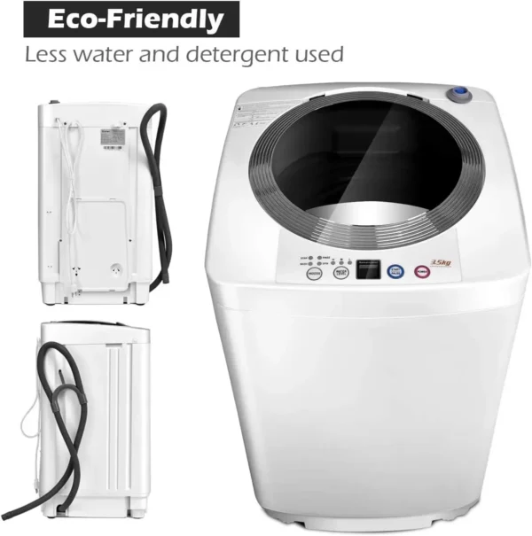 Portable Washing Machine, Full Automatic Washer and Dryer Combo, with Built-in Pump Drain 8 LBS Capacity Compact Laundry - Image 5