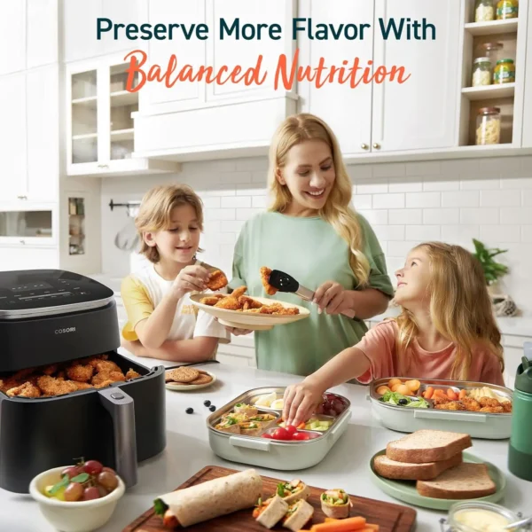 Air Fryer 9-in-1, Compact & Large 6 Qt, 5 Fan Speeds with 450F for Crispy, 95% Less Oil, 100+ In-App Recipes with Nutrien - Image 2