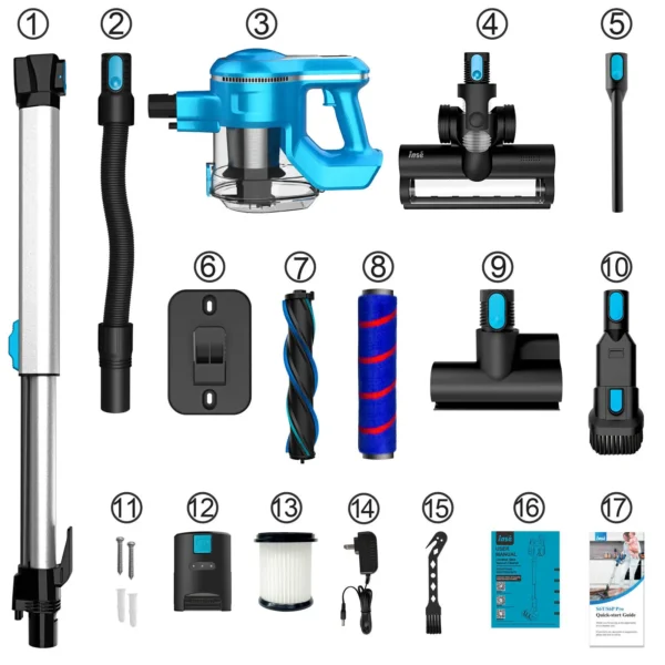 INSE S6 Cordless Vacuum Cleaner 27Kpa 265W Brushless Motor Stick Vacuum, 40 Mins Runtime, 2500mAh Rechargeable Battery - Image 2