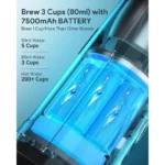 Qwoutin Nano portable electric espresso machine, self-heating, car charger, 20 bar mini coffee maker, with ground coffee; NS cap