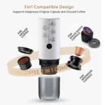 Outdoor Electric Portable Espresso Coffee Machine for Camping Hiking Travel Car fit Nespresso Dolce Gusto Pod Coffee Ground