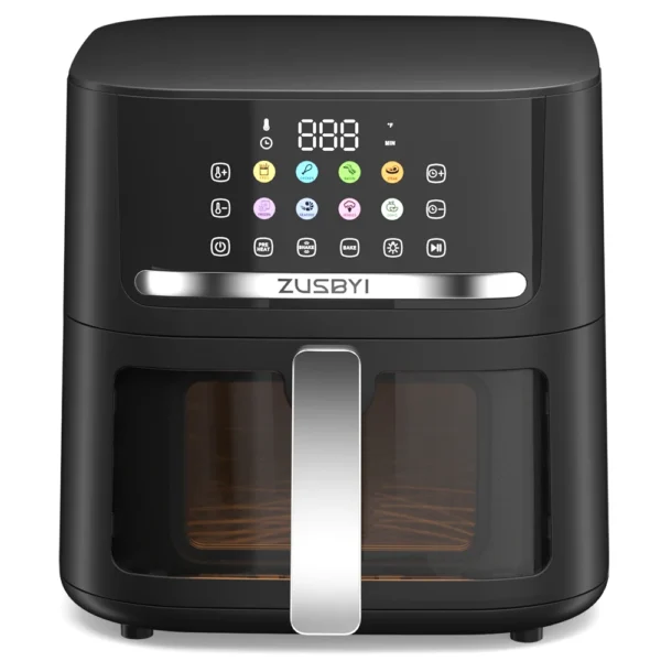 Air Fryer, ZUSBYI 6.5QT Air Fryer Oven With Visible Window, Digital Colorful Screen, 12 in 1 Customizable Functions, Up to 400°F - Image 7