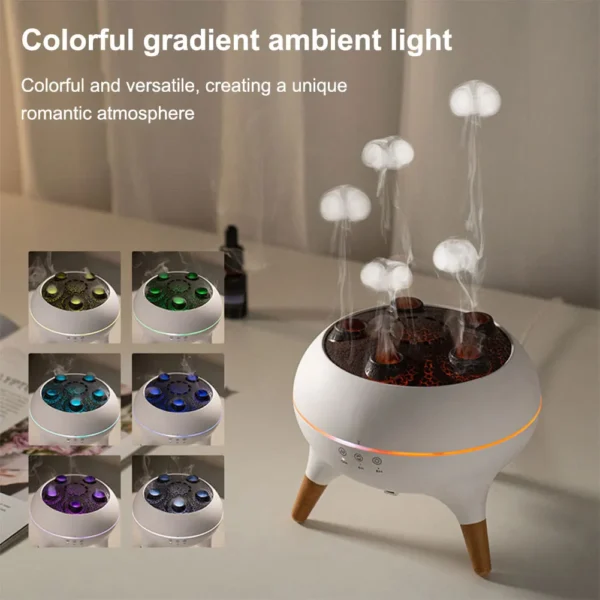 Dynamic Jellyfish Air Humidifier 250ml Essential Oil Diffuser Remote Control Bedroom Humidifier 7 Colorful LED Night Lights