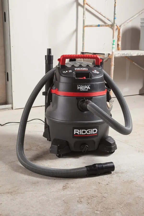 Ridgid 50368 Rv2400Hf Wet Dry Vacuum, 14-Gallon Shop Vacuum With Certified Hepa Filtration, 2-Stage 11.5A Motor, Casters, Pro - Image 2