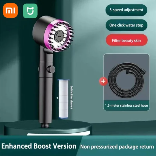 Xiaomi Mijia High Pressure Filter Shower Head 3-mode Adjustable Spray Massage Brush Rain Faucet Shower Set Bathroom Accessories - Image 10