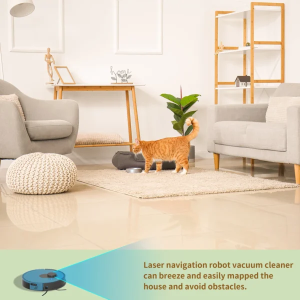 OKP Lidar Robot Vacuum Cleaner 3800Pa Power Suction , LiDAR Navigation Smart Home appliance, Self-Charging,  for Pet Hair,Carpet - Image 3