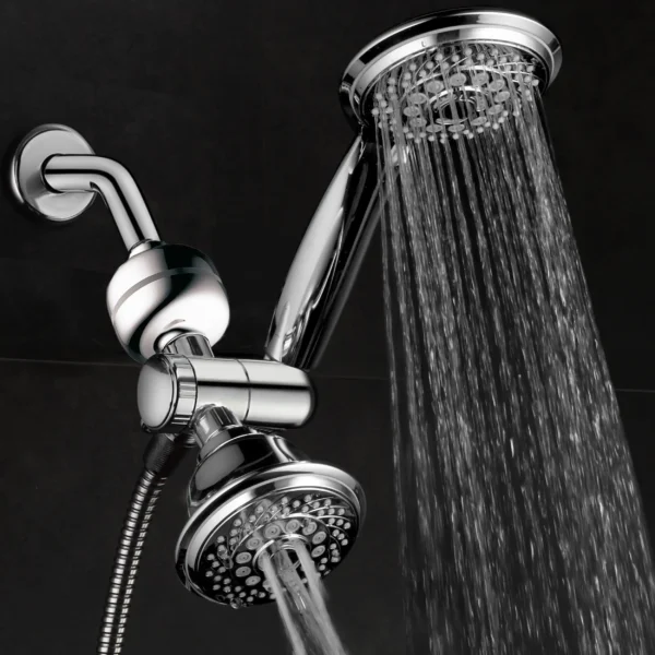 24-Setting Luxury 3-Way Shower Combo, Shower Head and Handheld Chrome Ideal for home or apartment, hotel, etc