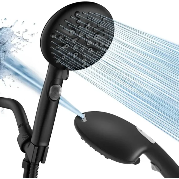 High Pressure 9 Functions Shower Head with handheld - Luxury Modern Chrome Look, Built-in Power Spray to Clean Corner - Image 2