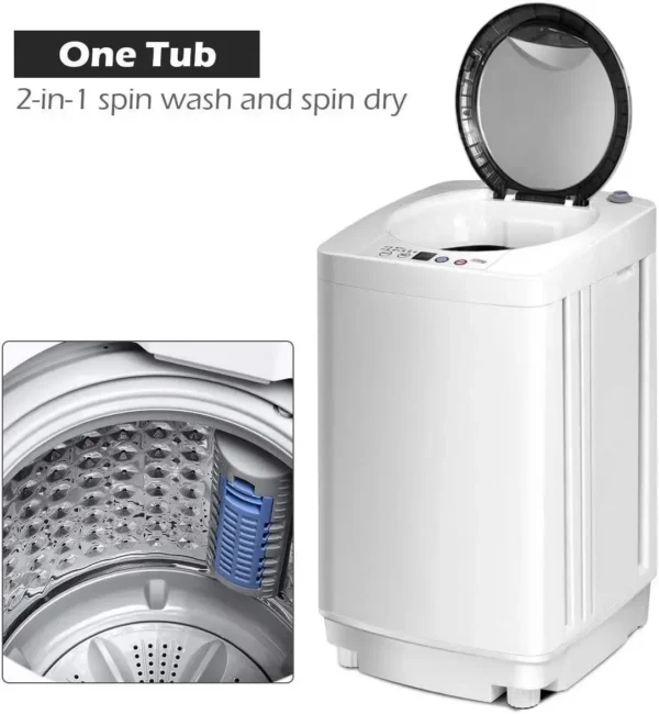 Portable Washing Machine, Full Automatic Washer and Dryer Combo, with Built-in Pump Drain 8 LBS Capacity Compact Laundry - Image 4