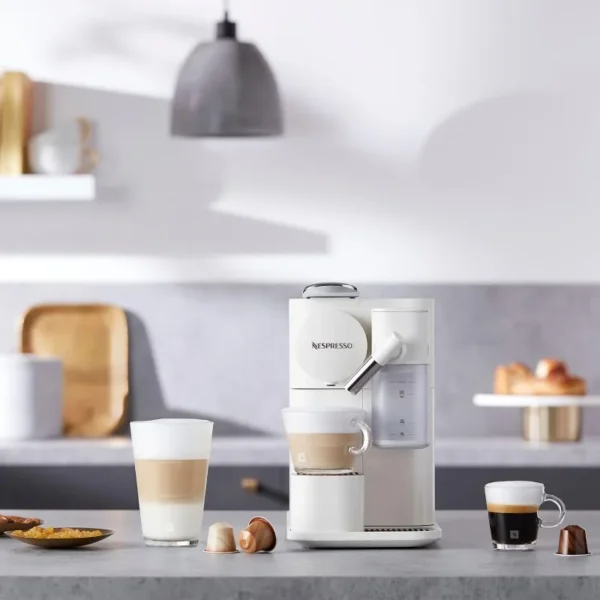 Nespresso Lattissima One Original Espresso Machine with Milk Frother by De'Longhi, Silky White - Image 2