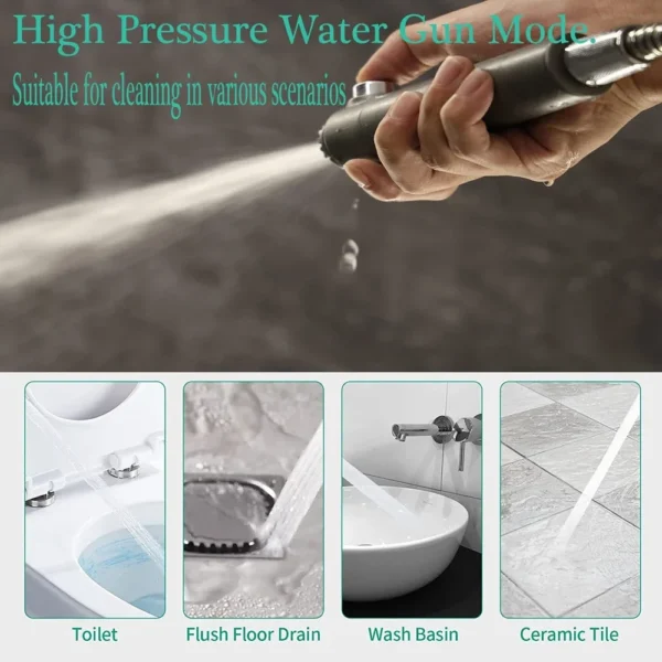 Shower Head Adjustable 3 Mode High-Pressure Shower heads One-key Stop Water Saving Massage Eco Shower Head Bathroom Accessories - Image 4