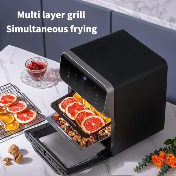 10L Large Capacity Electric Air Fryers Oil-free Automatic Household Kitchen 360°Baking Convection Oven Deep Fryer without Oil - Image 2