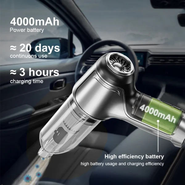 Car Vacuum Cleaner 95000PA Strong Suction Handheld Wireless Vacuum Cleaner Blower 2 in 1 Portable Vacuum Cleaner For Car Home - Image 4