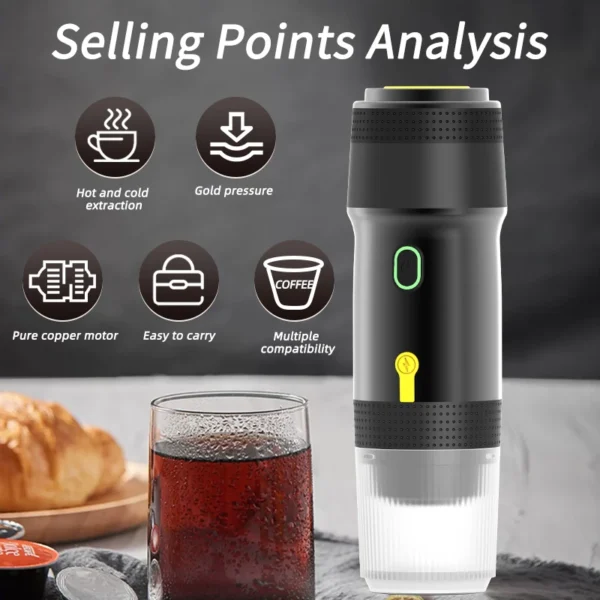 Portable Fully Automatic Espresso Capsule Coffee Machine For Large and Small Capsules Of Coffee Powder Electric Coffee Machine - Image 6