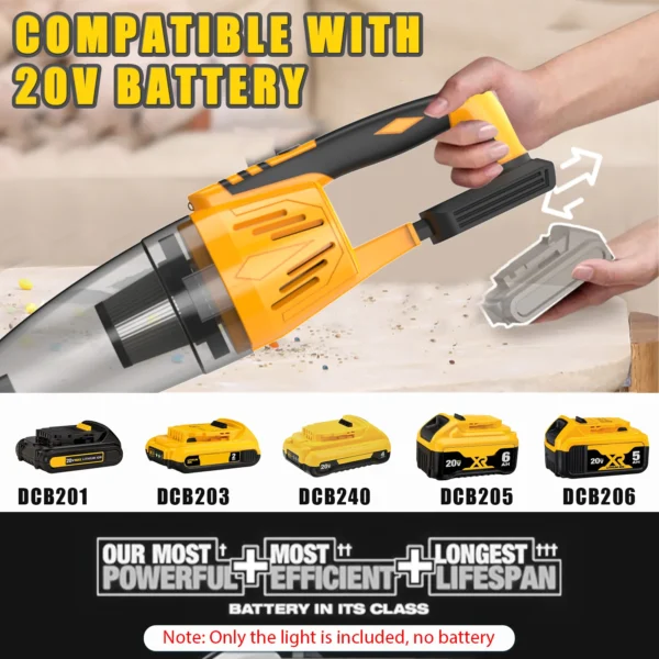 200W Convenient Cordless Vacuum Cleaner for Floor Car Pet Hair Cleaning - Image 6