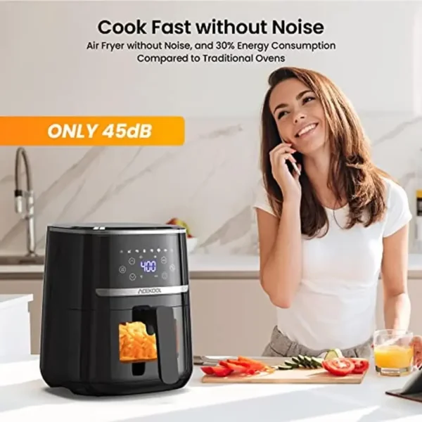 5 Quart Digital Air Fryer Toaster Oven Combo 8 Cooking Presets Oilless Cooker Visible Window_FREE Touch Screen_Easy Clean_UP - Image 4