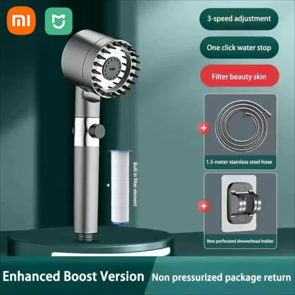 Xiaomi Mijia High Pressure Filter Shower Head 3-mode Adjustable Spray Massage Brush Rain Faucet Shower Set Bathroom Accessories - Image 9