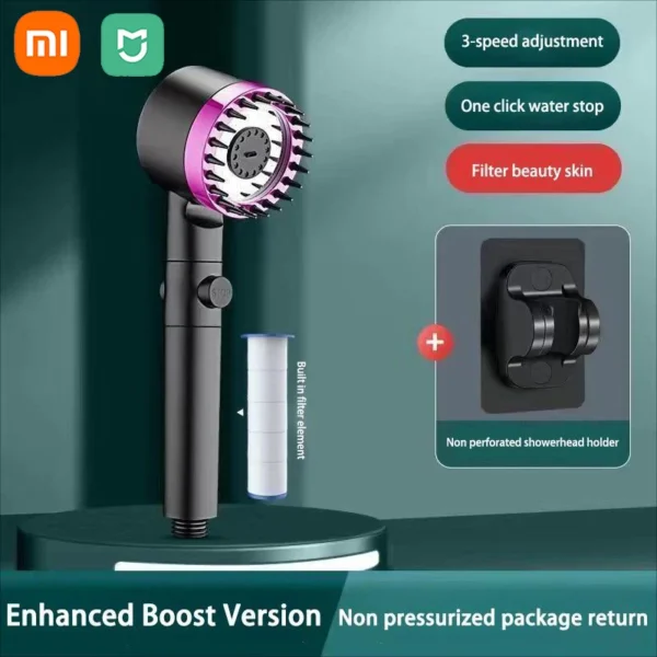 Xiaomi Mijia High Pressure Filter Shower Head 3-mode Adjustable Spray Massage Brush Rain Faucet Shower Set Bathroom Accessories - Image 12