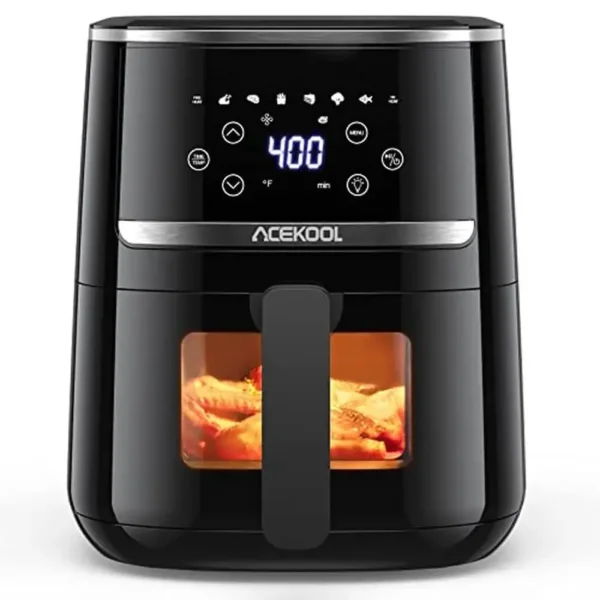 5 Quart Digital Air Fryer Toaster Oven Combo 8 Cooking Presets Oilless Cooker Visible Window_FREE Touch Screen_Easy Clean_UP