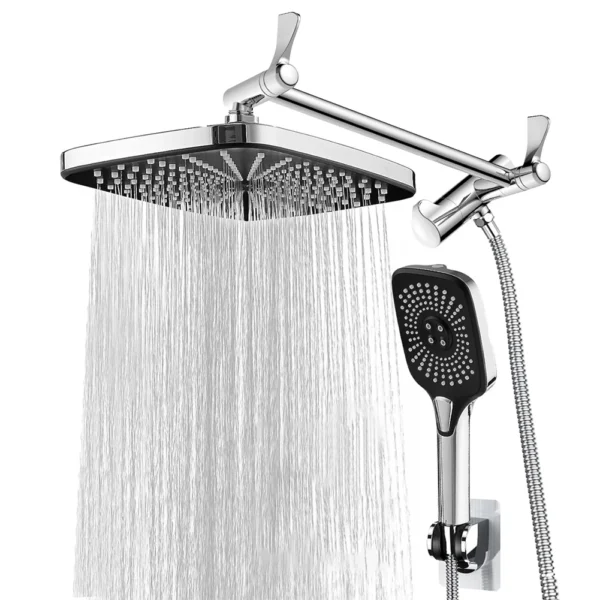 12 Inch Ceiling Rain Shower System Adjustable Hand Shower Head Shower Set with Extension Arm In Wall Shower System - Image 7