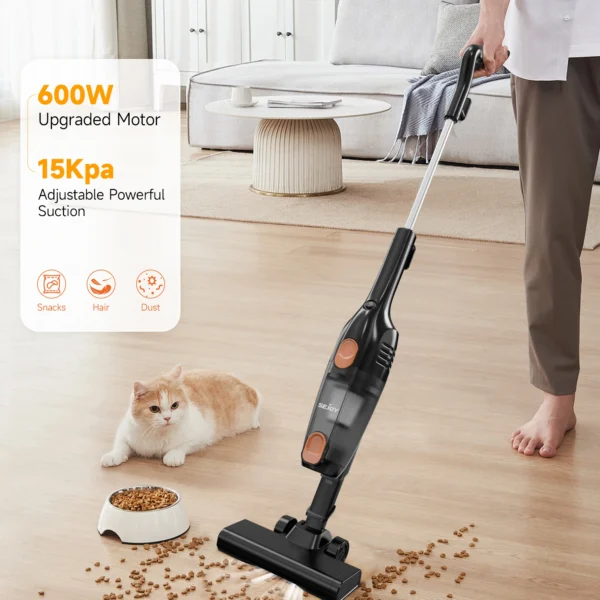 110/220v Stick Vacuum Cleaners with HEPA Filters 15KPa 600W 2-in-1 Lightweight Corded Vac with Handheld Stick Vac for Home Car - Image 4