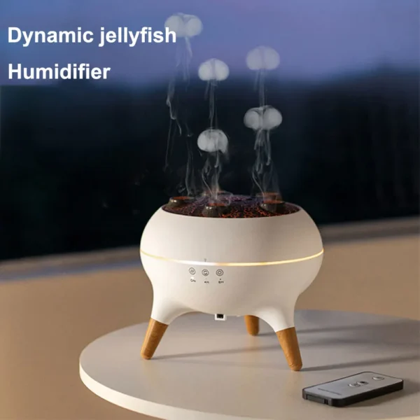 Dynamic Jellyfish Air Humidifier 250ml Essential Oil Diffuser Remote Control Bedroom Humidifier 7 Colorful LED Night Lights - Image 2