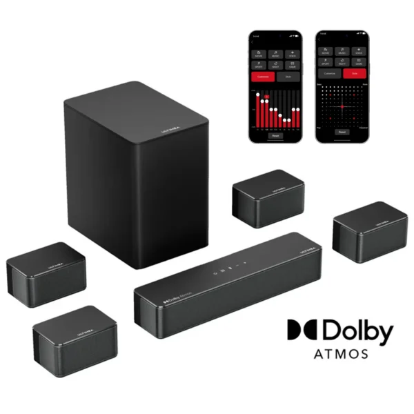 ULTIMEA 7.1 Surround Sound System Sound bar for TV with Dolby Atmos&APP Control, Home Cinema Bluetooth Speaker with Subwoofer