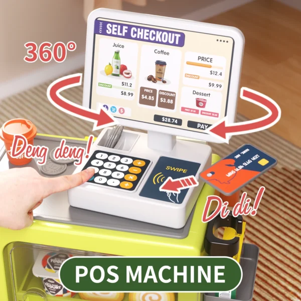 Children's Supermarket Radio Toy Vending Machine Baby Puzzle Play Home Girl 3-6 Years Old
